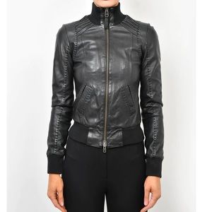 Mackage for aritzia lambs leather jacket black XS